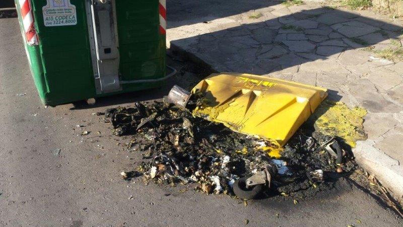  Codeca registra queima de 10 contêineres seletivos no fim de semana do ano-novo