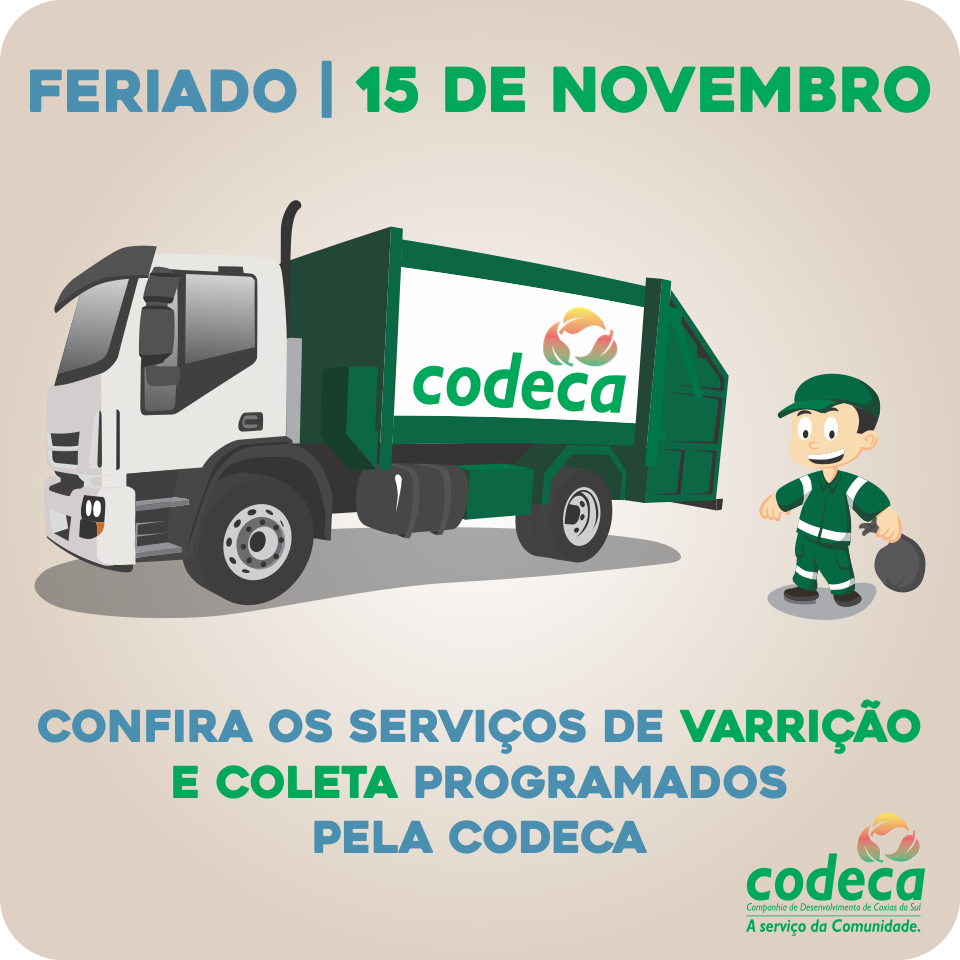  Serviços de Coleta e Varrição no feriado de 15 de Novembro