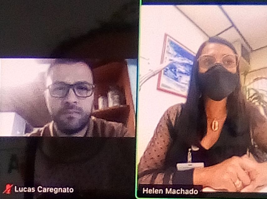  Presidente Helen Machado se reúne, de forma on-line, com vereador Lucas Caregnato