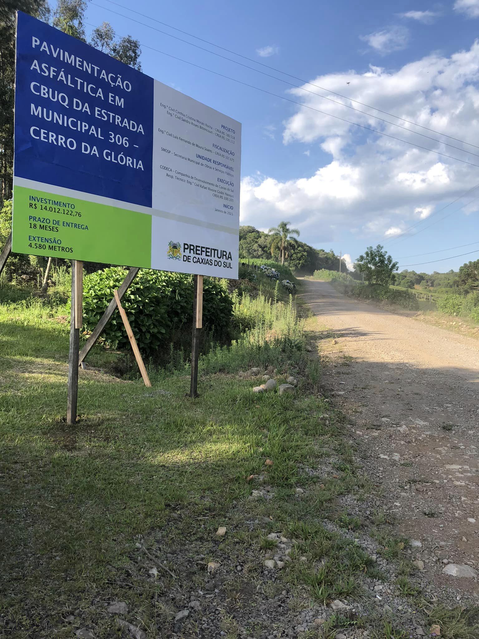  Codeca fará a obra de pavimentação da estrada de Cerro da Glória