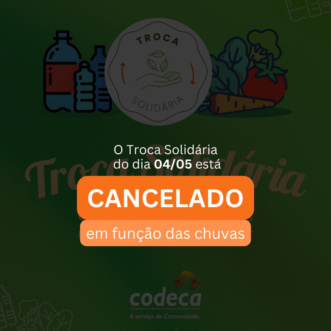  Troca Solidária deste sábado (04/05) está cancelado