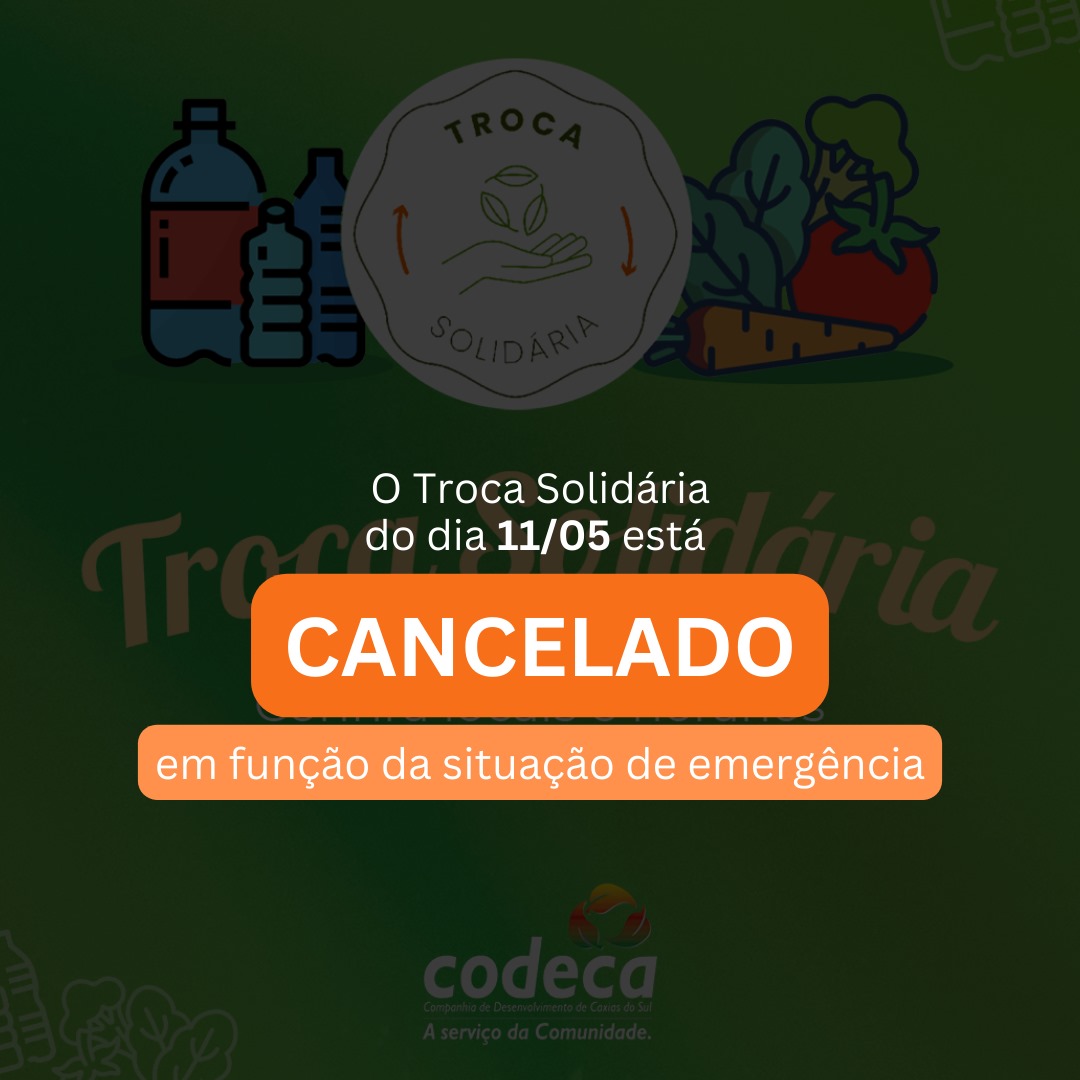  Troca Solidária deste sábado (11/05) é cancelado