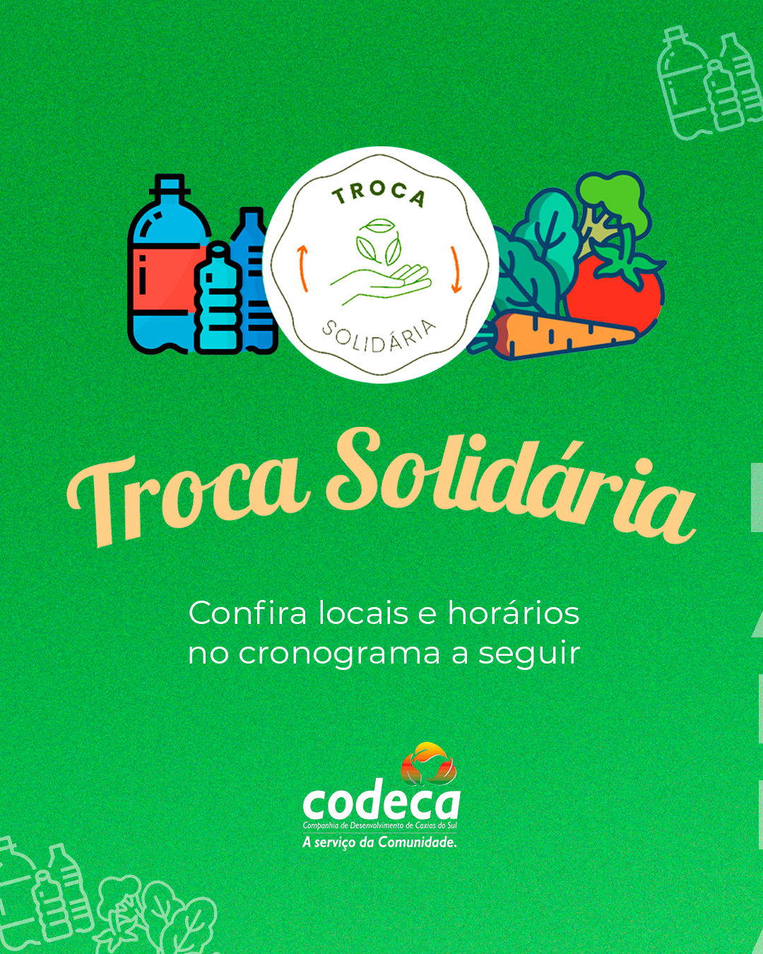  Confira onde o Troca Solidária vai estar neste sábado (8/02)