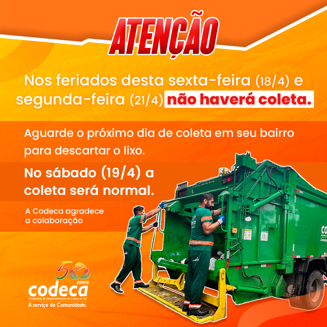  Confira como fica a coleta de resíduos neste feriadão