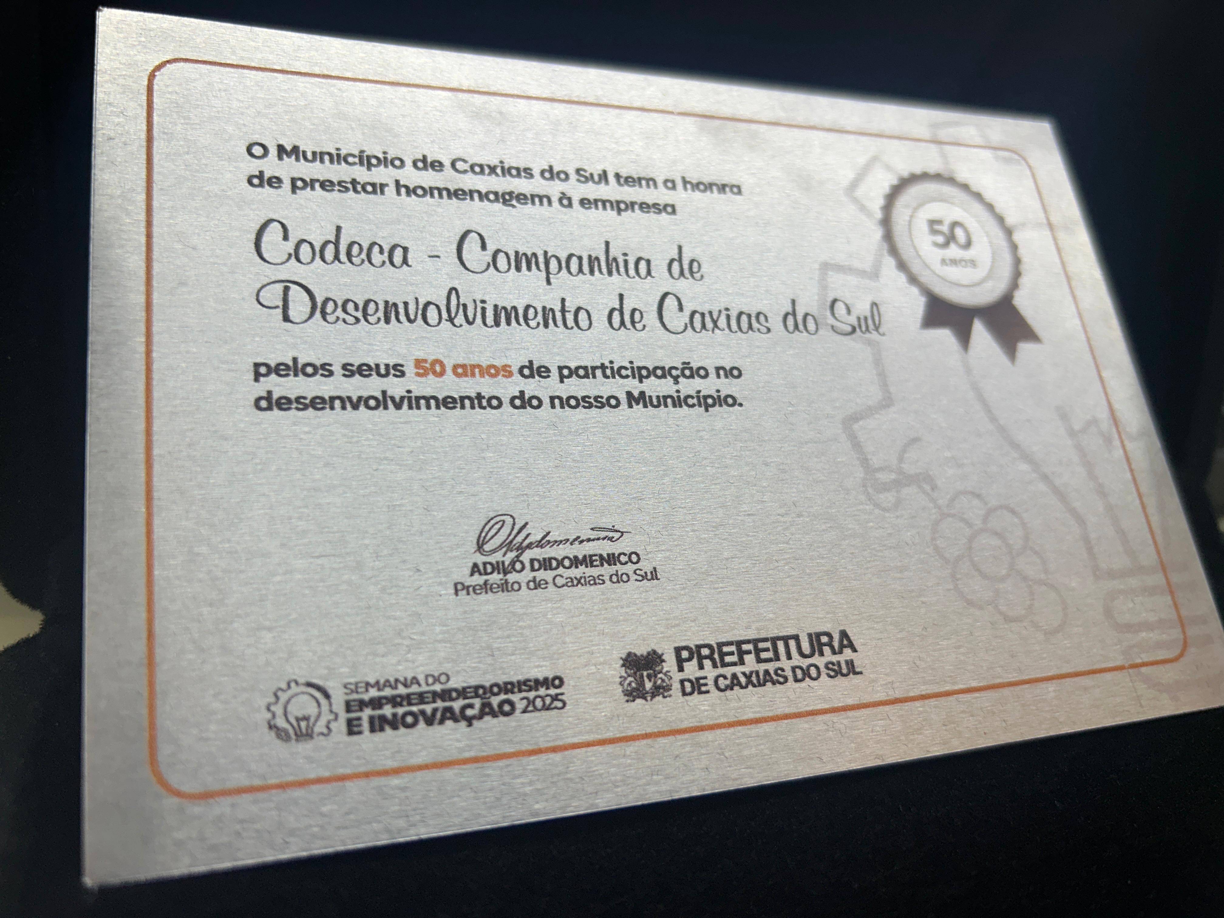  Codeca é homenageada na Semana do Empreendedorismo e Inovação