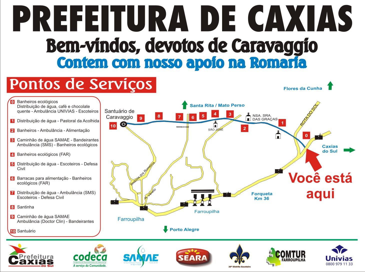  133ª ROMARIA DE CARAVAGGIO: PREFEITURA OFERECE APOIO AOS ROMEIROS